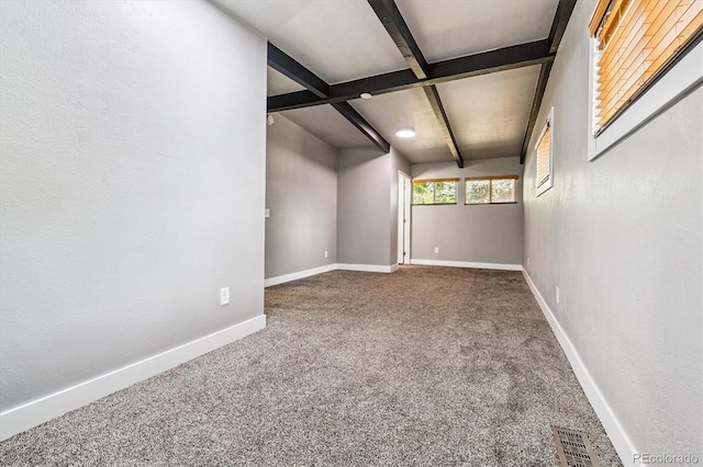 6057 S Windermere Way, Littleton, CO 80120 - spare room with carpet and beam ceiling