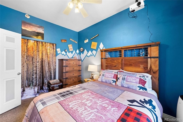 1450 N High St Unit 3, Denver, CO 80218 - carpeted bedroom with ceiling fan