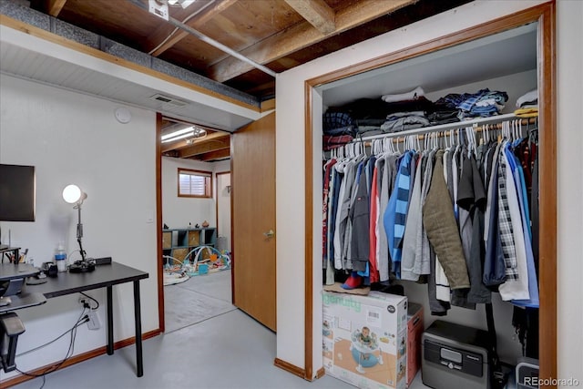 closet featuring visible vents