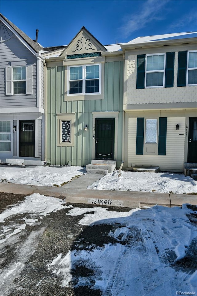 view of front facade with board and batten siding