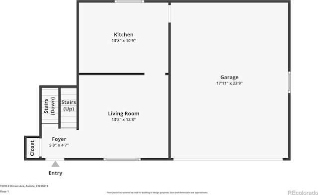 15705 E Brown Ave, Aurora, CO 80013 - view of property floor plan