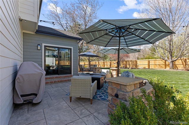 7106 Cerney Cir, Castle Pines, CO 80108 - view of patio / terrace with fence and outdoor dining space