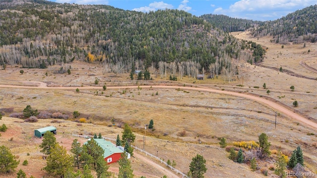 aerial view with a rural view and a mountain view