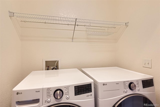 laundry area featuring washer and dryer