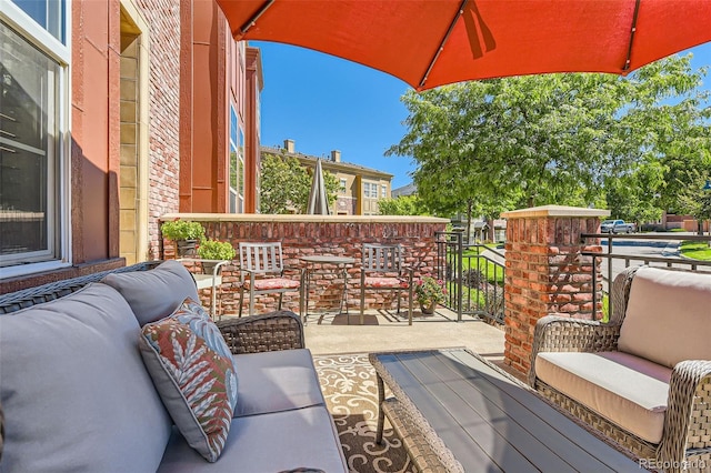 view of patio / terrace with an outdoor hangout area