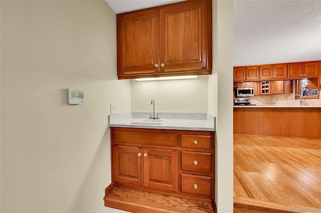 kitchen featuring decorative backsplash and sink