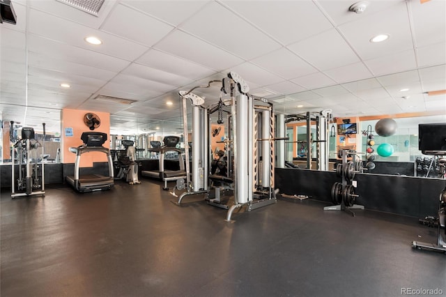 2 Adams St Unit 1504, Denver, CO 80206 - workout area with a drop ceiling