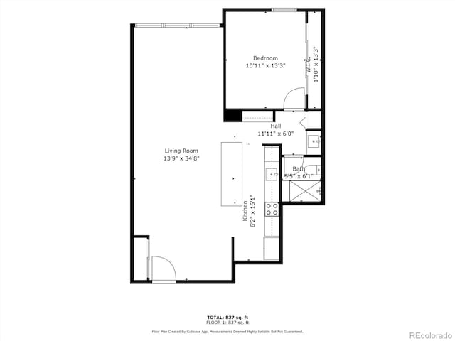 2 Adams St Unit 1504, Denver, CO 80206 - view of floor plan / room layout