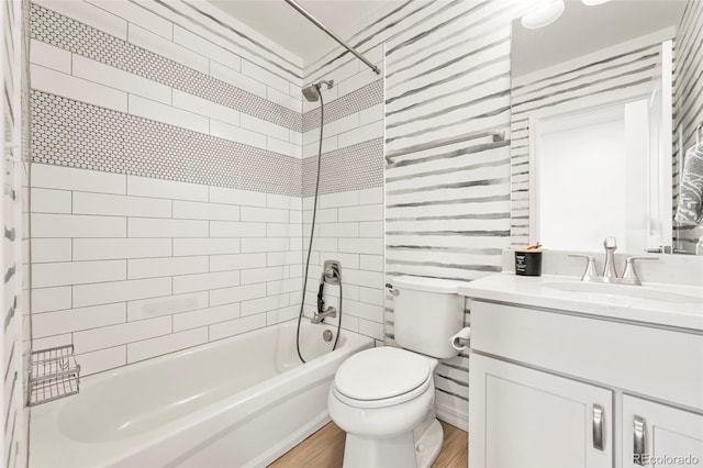 13108 Stoney Meadows Way, Peyton, CO 80831 - full bathroom with vanity, bathtub / shower combination, and wood finished floors
