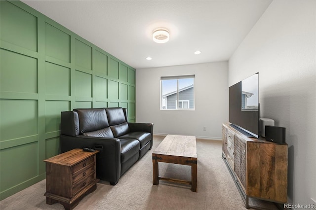13108 Stoney Meadows Way, Peyton, CO 80831 - living area featuring light colored carpet and recessed lighting
