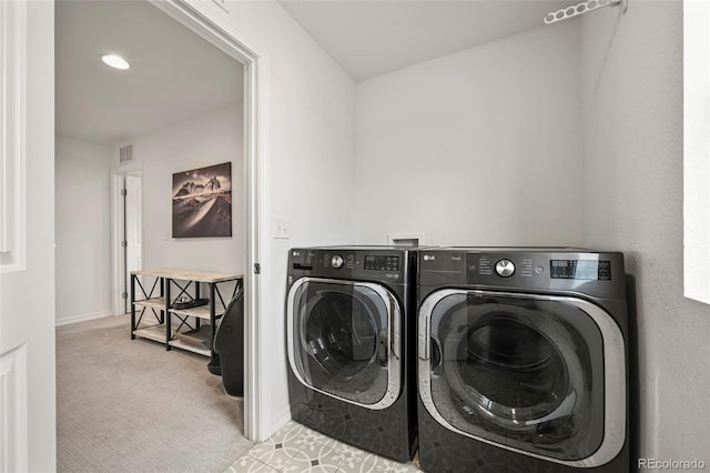 13108 Stoney Meadows Way, Peyton, CO 80831 - laundry room with separate washer and dryer and carpet