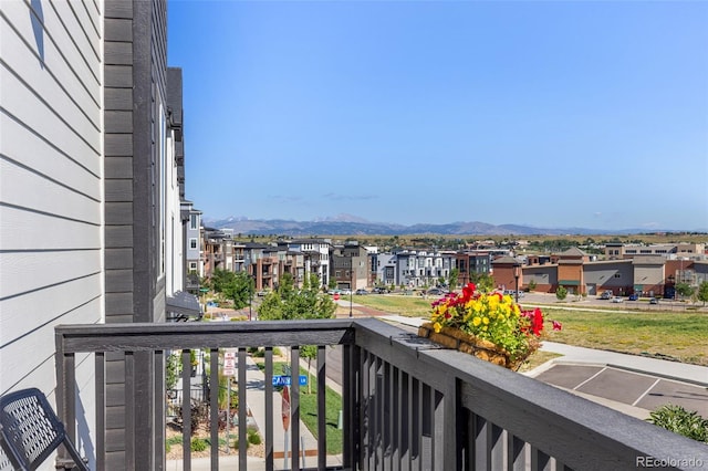 balcony with a mountain view