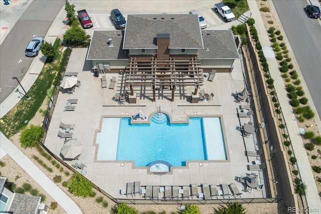 15492 W 65th Ave Unit C, Arvada, CO 80007 - view from above of property featuring a pool