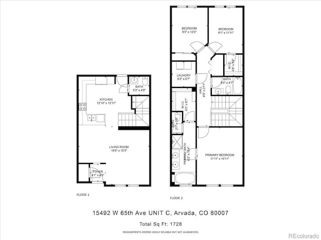 15492 W 65th Ave Unit C, Arvada, CO 80007 - view of floor plan / room layout