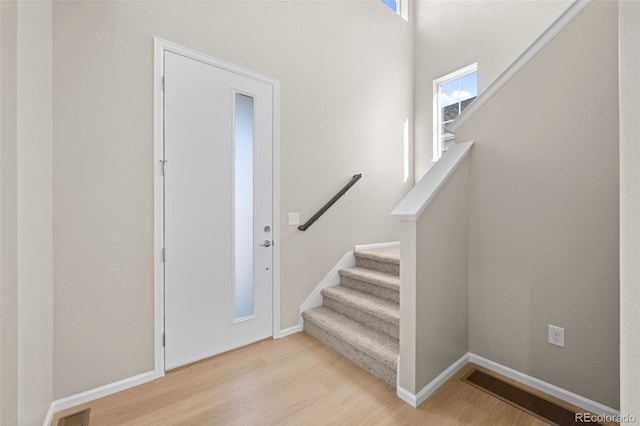 foyer entrance featuring light hardwood / wood-style floors