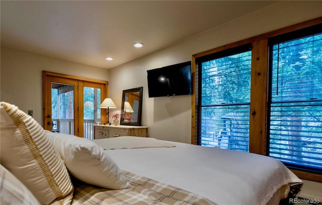145 Arapahoe Rd Unit 102, Winter Park, CO 80482 - bedroom with access to outside, french doors, and recessed lighting