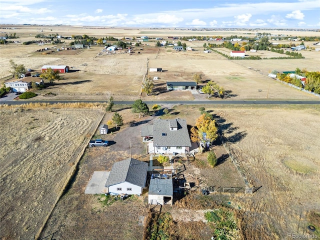 aerial view with a rural view