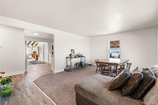 living room with wood-type flooring