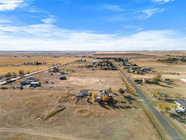 bird's eye view with a rural view