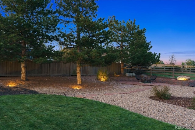 view of yard with fence