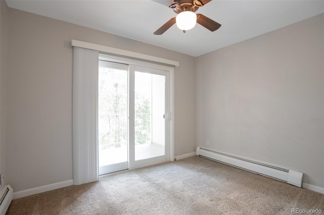5770 E Warren Ave Unit 206, Denver, CO 80222 - spare room with a baseboard heating unit, healthy amount of natural light, and carpet