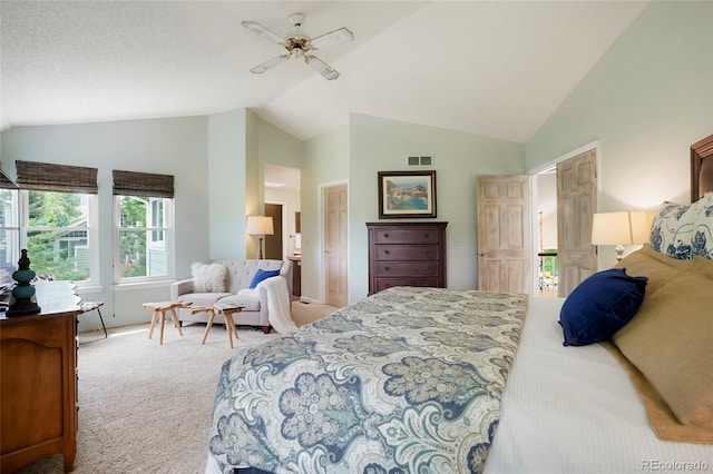 2061 Chesapeake Pl, Highlands Ranch, CO 80126 - carpeted bedroom with lofted ceiling and a ceiling fan