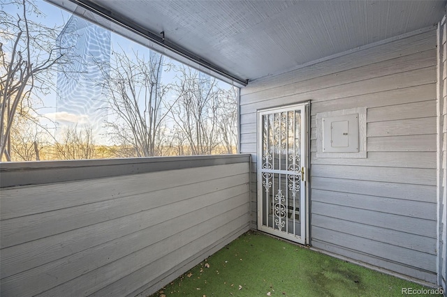 balcony with electric panel