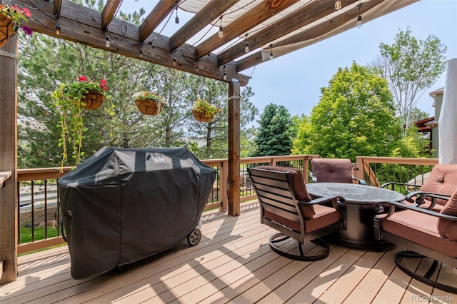 20182 E Maplewood Pl, Centennial, CO 80016 - wooden deck with area for grilling and outdoor dining area
