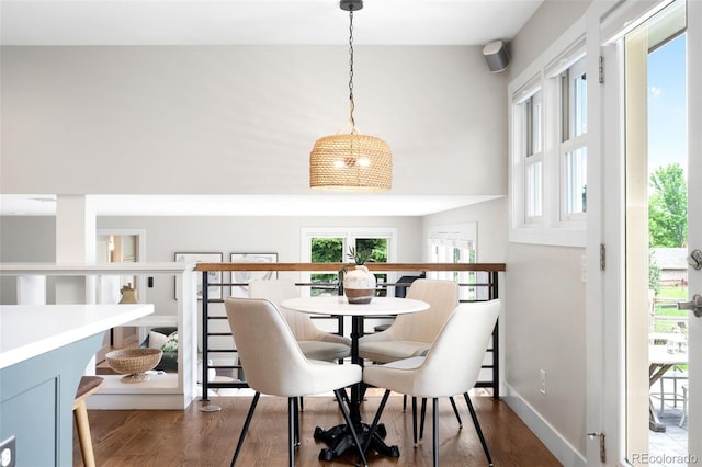 5586 Colorow Dr, Morrison, CO 80465 - dining room with dark wood-style floors and baseboards