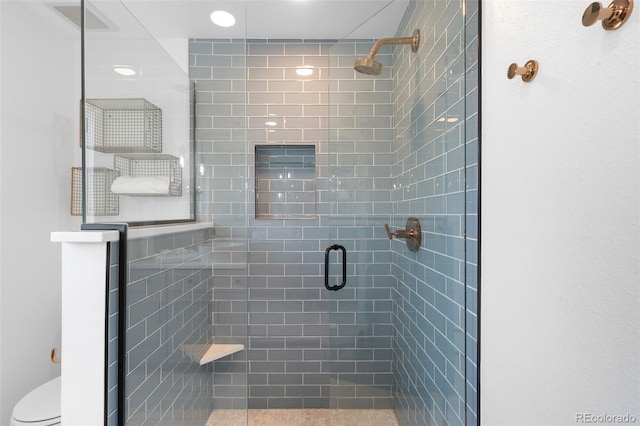 5586 Colorow Dr, Morrison, CO 80465 - bathroom featuring a shower stall and toilet
