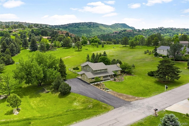 5586 Colorow Dr, Morrison, CO 80465 - aerial view of property and surrounding area with a mountainous background