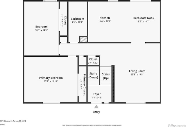 1576 S Ursula Ct, Aurora, CO 80012 - view of floor plan / room layout