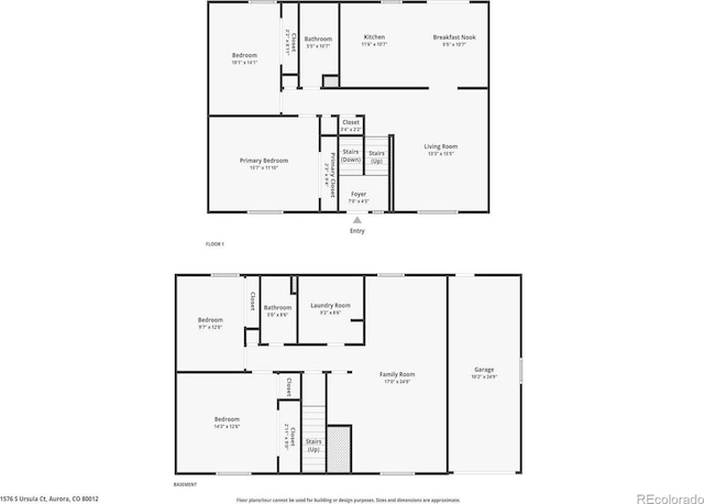 1576 S Ursula Ct, Aurora, CO 80012 - view of floor plan / room layout
