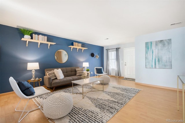 living room featuring wood-type flooring