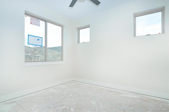 unfurnished room featuring ceiling fan