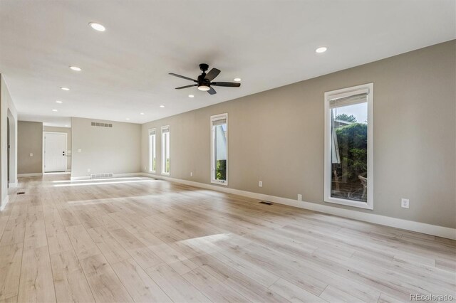 46 Douglas Dr, Broomfield, CO 80020 - unfurnished room featuring a ceiling fan, recessed lighting, and light wood-style floors