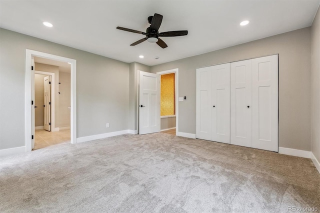 46 Douglas Dr, Broomfield, CO 80020 - unfurnished bedroom featuring carpet, recessed lighting, a closet, and a ceiling fan