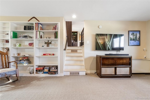 1615 Violet St, Golden, CO 80401 - sitting room featuring carpet and stairway