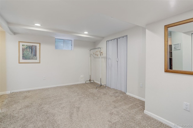 10966 W Half Moon Pass, Littleton, CO 80127 - below grade area with carpet, recessed lighting, and baseboards