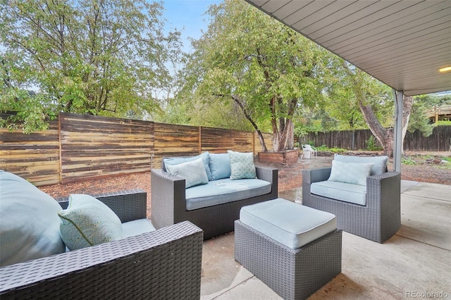 5405 S Lowell Blvd, Littleton, CO 80123 - view of patio / terrace featuring an outdoor hangout area and a fenced backyard