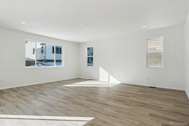 empty room featuring light wood-type flooring