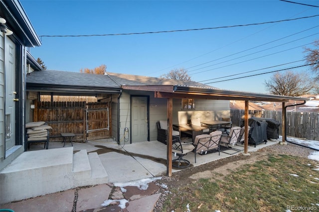 view of patio with grilling area