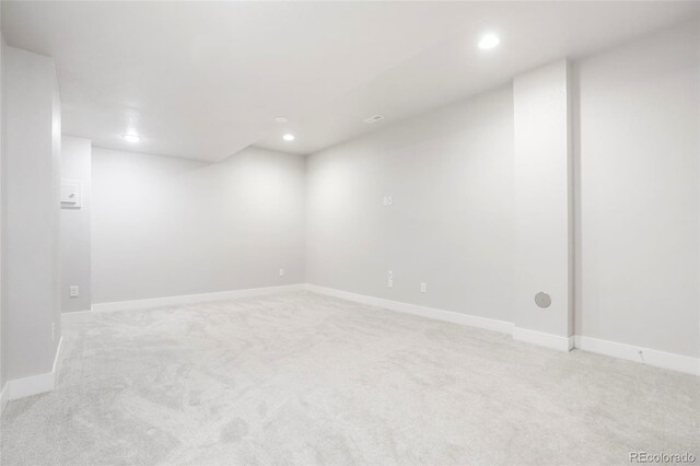20968 E 60th Pl, Aurora, CO 80019 - finished basement featuring light colored carpet and recessed lighting