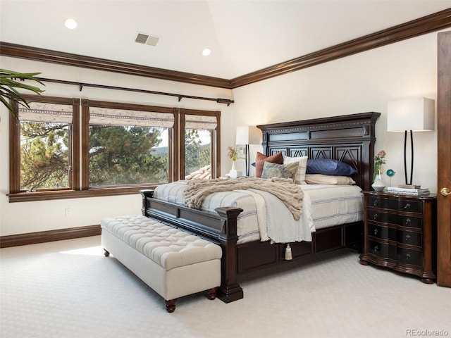 1189 Rembrandt Rd, Boulder, CO 80302 - bedroom featuring carpet, ornamental molding, and recessed lighting