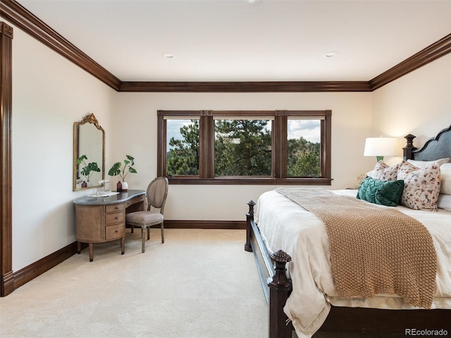 1189 Rembrandt Rd, Boulder, CO 80302 - bedroom with ornamental molding, light colored carpet, and multiple windows