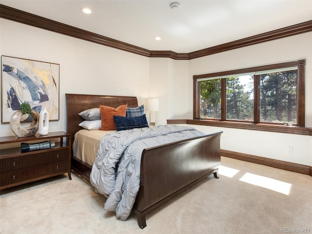 1189 Rembrandt Rd, Boulder, CO 80302 - bedroom featuring crown molding, carpet flooring, and recessed lighting