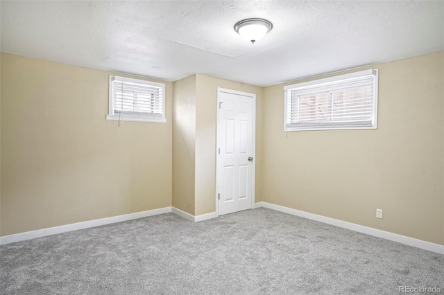 interior space with a textured ceiling