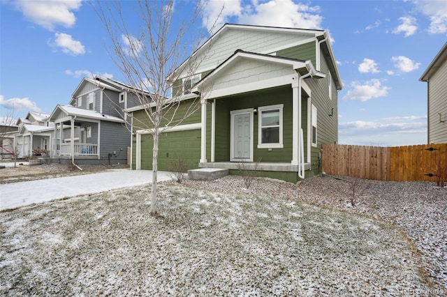 view of front of house featuring a garage