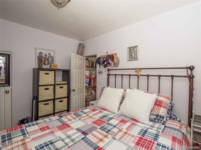 bedroom with a textured ceiling