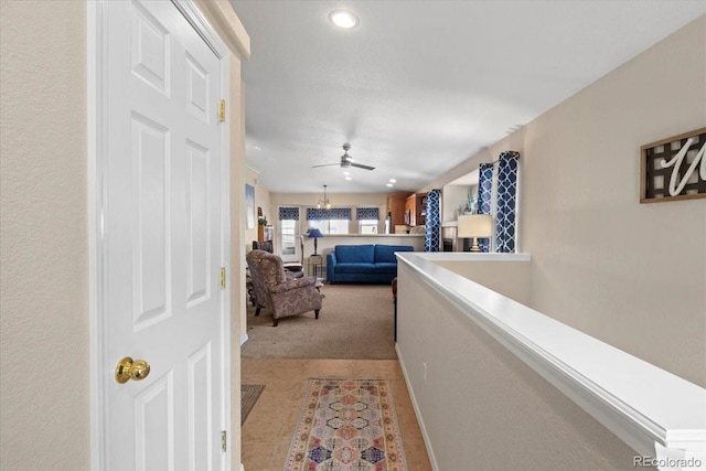 4362 Susie Vw, Colorado Springs, CO 80917 - hallway with light colored carpet, baseboards, and recessed lighting